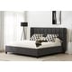preview thumbnail 17 of 19, SAFAVIEH Couture Emerson Grid Tufted Bed. Dark Grey - King