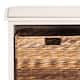 SAFAVIEH Freddy Distressed White Wicker Storage Bench - 33.5" x 16.1" x 19.9"