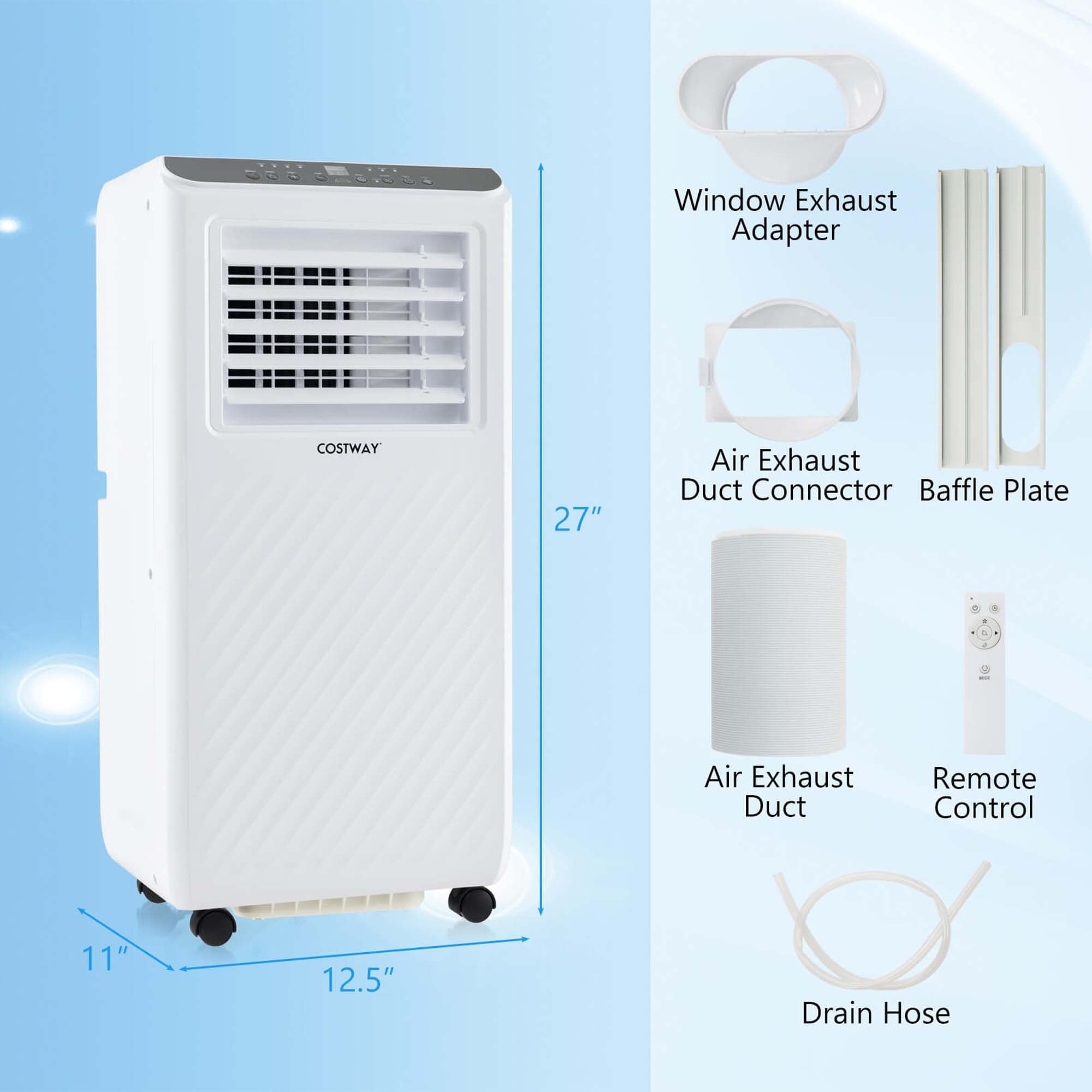 3 in 1 Floor Standing AC Unit 8000 BTU Portable Air Conditioner