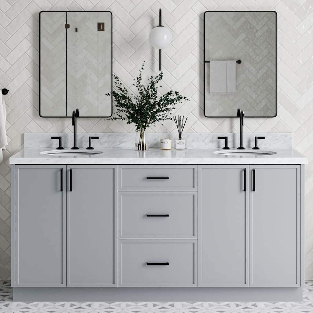 Ariel K73DCWOVO Kelly 73" Free Standing Double Basin Vanity Set with
