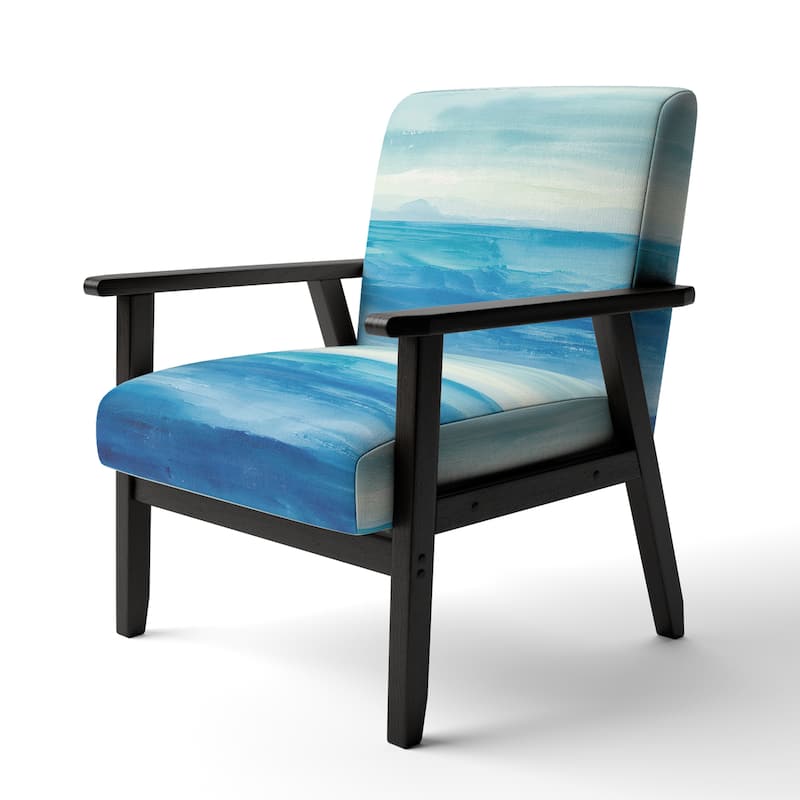 Designart "From the Shore" Upholstered Beach Accent Chair - Nautical & Coastal Arm Chair For Bedroom