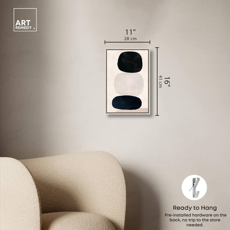 Pebble Pillars I Canvas by Art Remedy