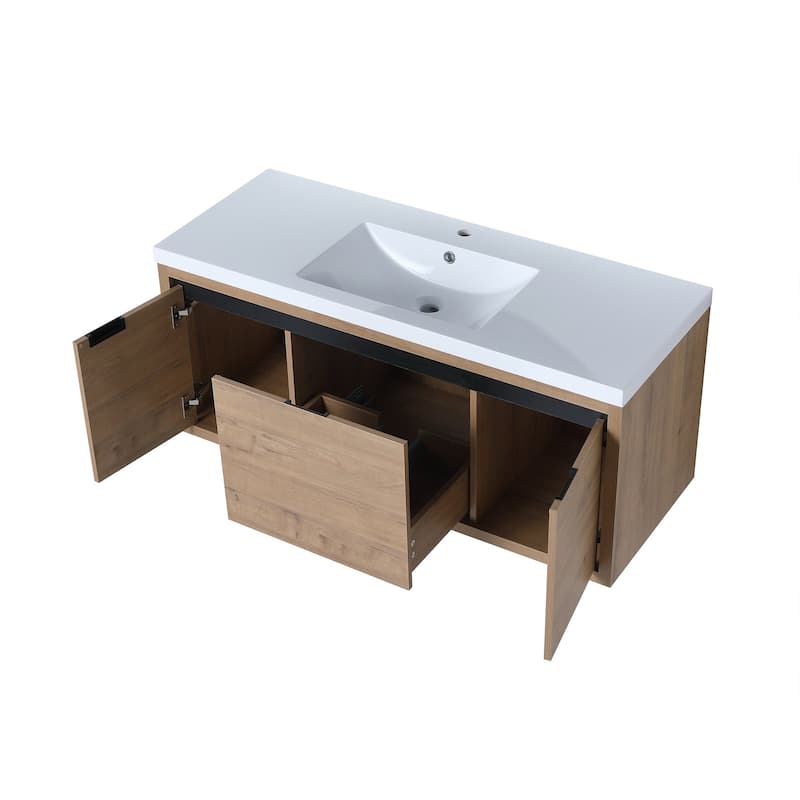 48 inch Bathroom Vanity with White Resin Top and Basin