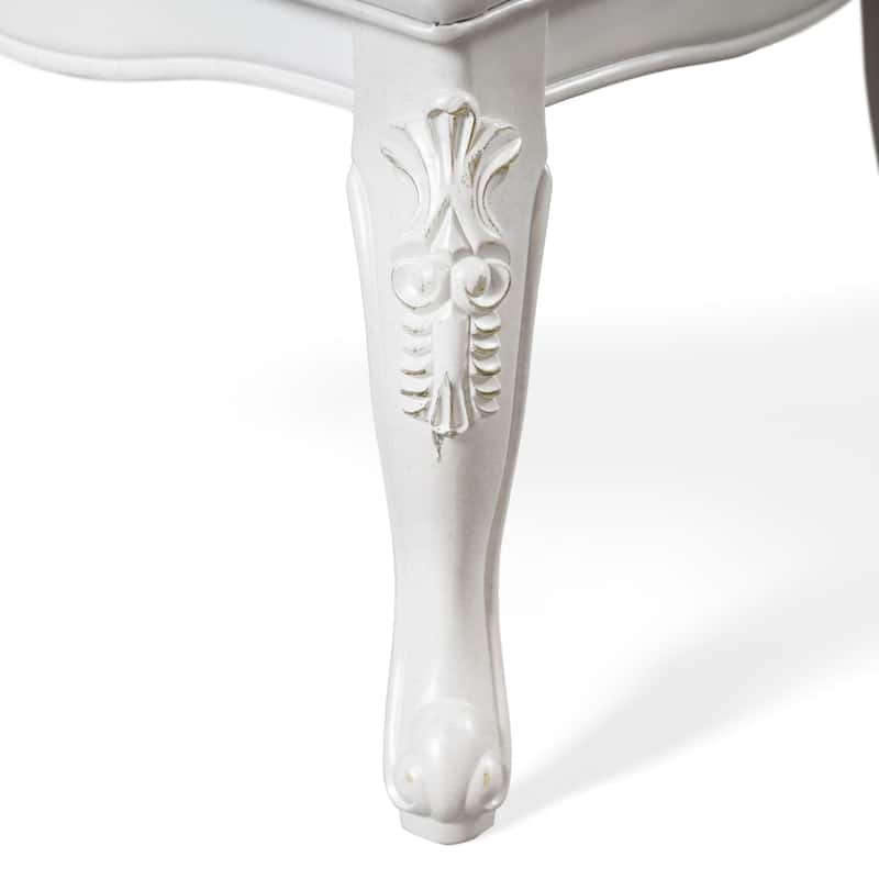 Furniture of America Eugene Traditional Solid Wood Dining Arm Chairs with Nailhead Trim and Cabriole Legs (Set of 2)