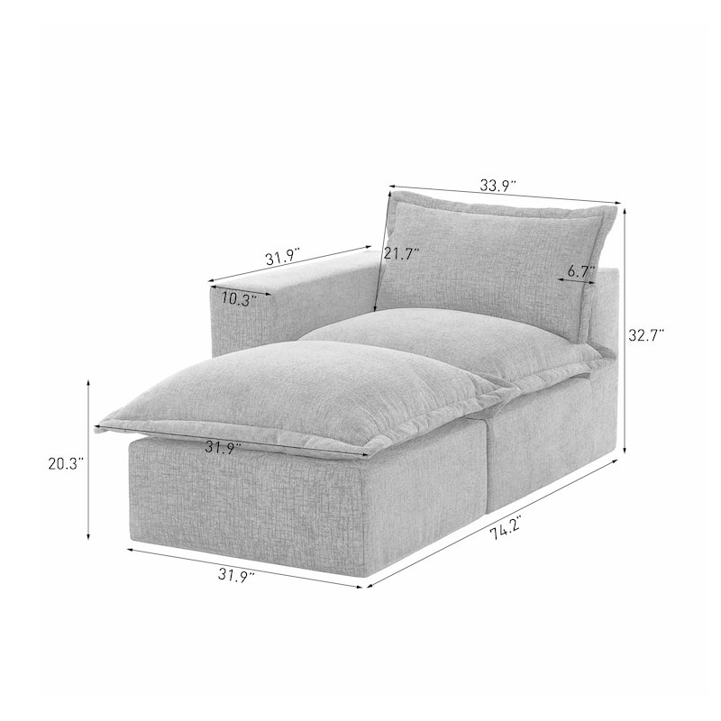 Comfy Cloud Couch Plush Modular Sectional Sofa For Living Room