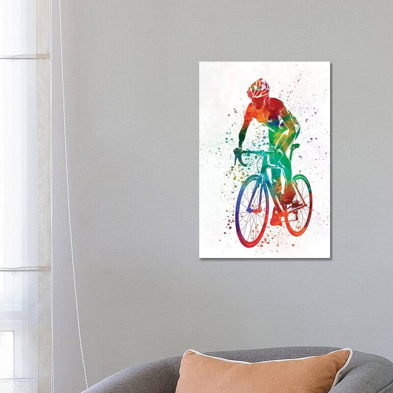 iCanvas "Woman Triathlon Cycling 05" by Paul Rommer Canvas Print - 26x18x1.5
