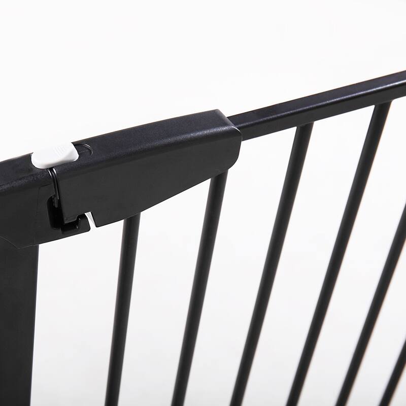 146" Foldable 6-Panel Metal Baby Pet Playpen, Fireplace Fence, Black