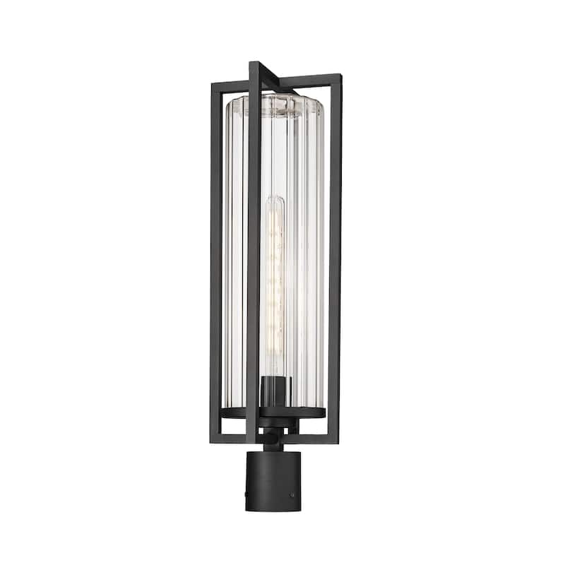 Aura 1 Light Outdoor Post Mount Fixture in Black