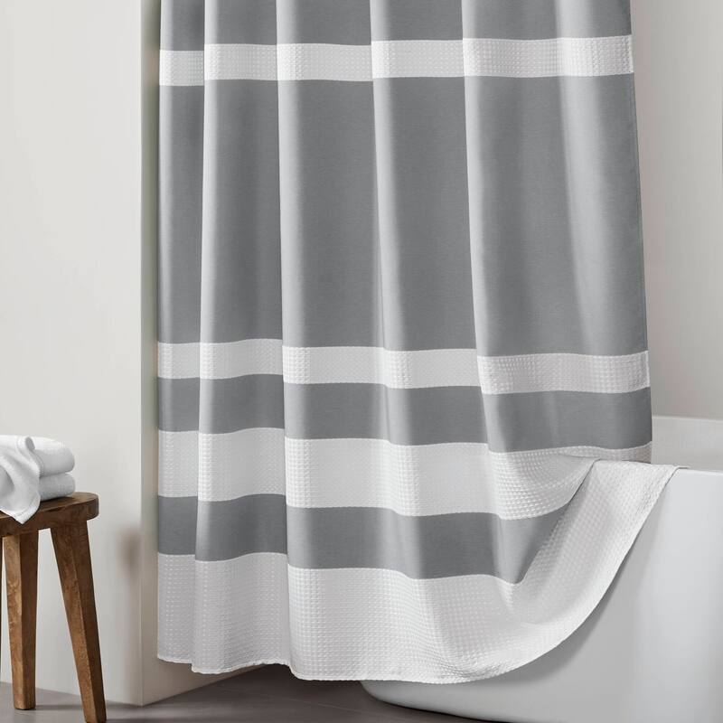 Madison Park Spa Waffle Shower Curtain with 3M Treatment