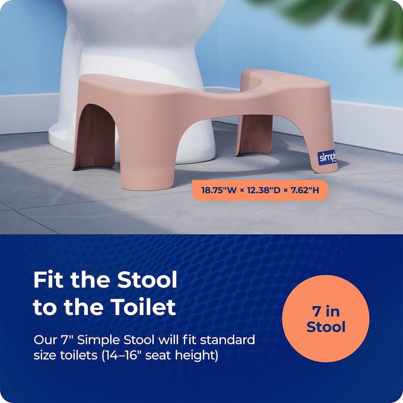 Squatty Potty Simple Toilet Stool, Clay 7 Inch - Ergonomic Bathroom Accessory for Natural Squatting Posture