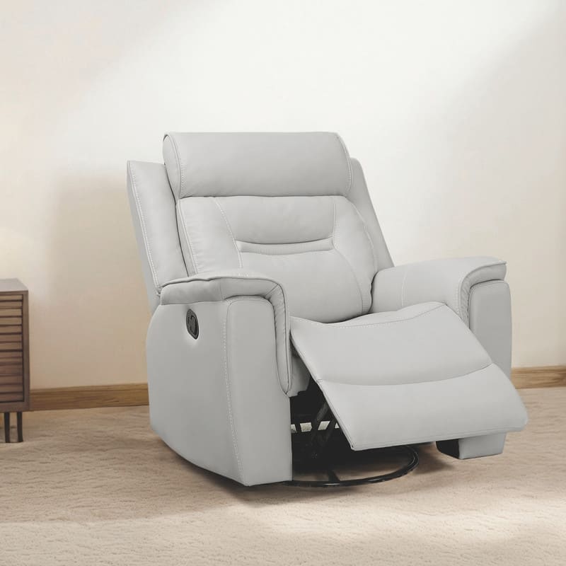 Spruce & Spring Alexis Swivel Manual Recliner Faux Leather Glider Recliner