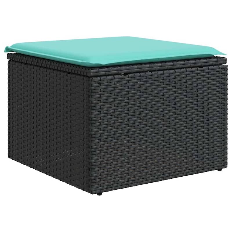 vidaXL Patio Sofa Set with Cushions and Table Outdoor 9 Piece Poly Rattan - 24.4 x 24.4 x 27.2