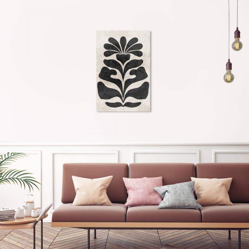 Wynwood Studio Canvas Abstract Floral Blot Black and Pastel Black Modern & Contemporary Wall Art Canvas Print - 30 x 20