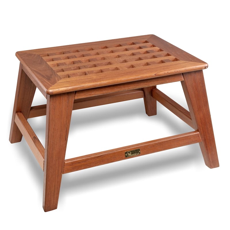 Teak Step Stool - 20"W x 15" H x 16-1/2" D
