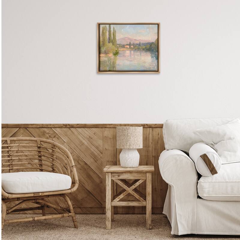Stupell Place By The Lake Framed Floater Canvas Wall Art Design By Petal Prints Design