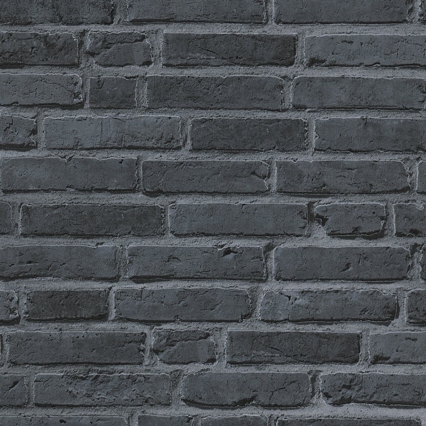 slide 2 of 10, Galerie Wallcoverings Bricks and More Collection Contemporary Brickshire Residents Vinyl on Non-woven Wallpaper Roll 33-feet long x 21-inches wide - Black