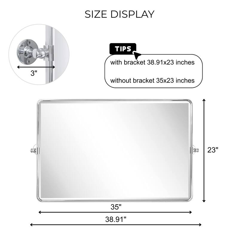 TEHOME Lutalo horizontal Beveled Bathroom / Vanity Mirror