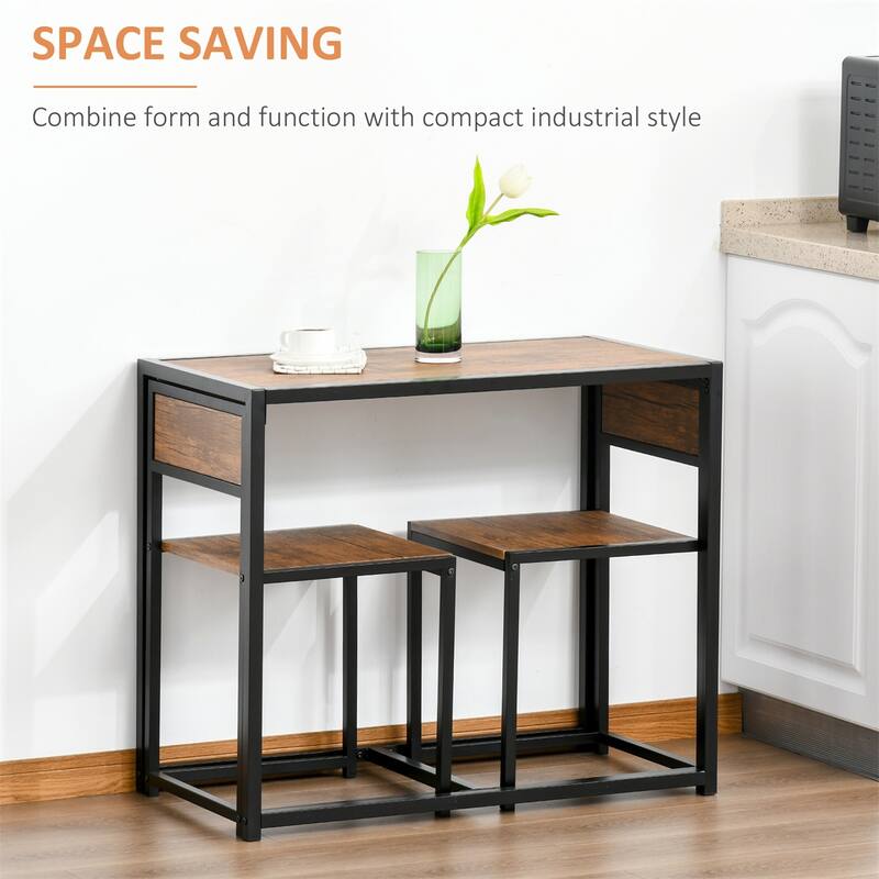 3-Piece Dining Table Set for 2, Kitchen Table&Chairs, Dining Room Sets