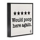 preview thumbnail 3 of 23, Stupell Bathroom Rating Five Starts Would Poop Here Again Black Framed Art, 12x12, Proudly Made in USA