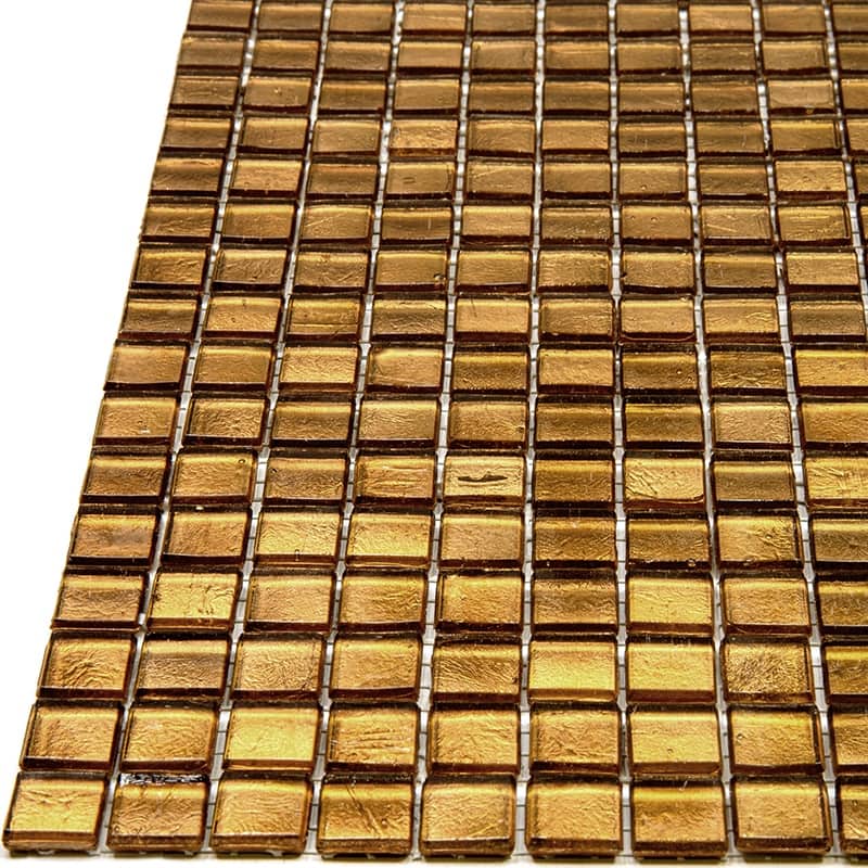 Apollo tile 12" x 12" Skosh Glossy Goldenrod Brown Glass Tile (18.69 sq ft/case) - 20 Pack