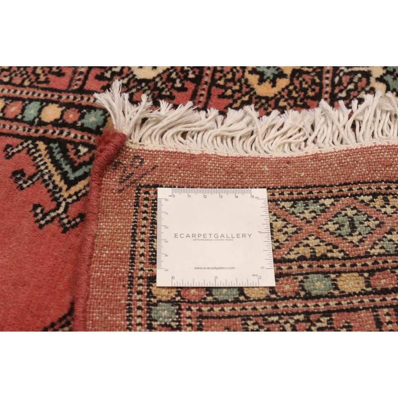 ECARPETGALLERY Hand-knotted Peshawar Bokhara Coral Wool Rug - 2'7 x 10'0