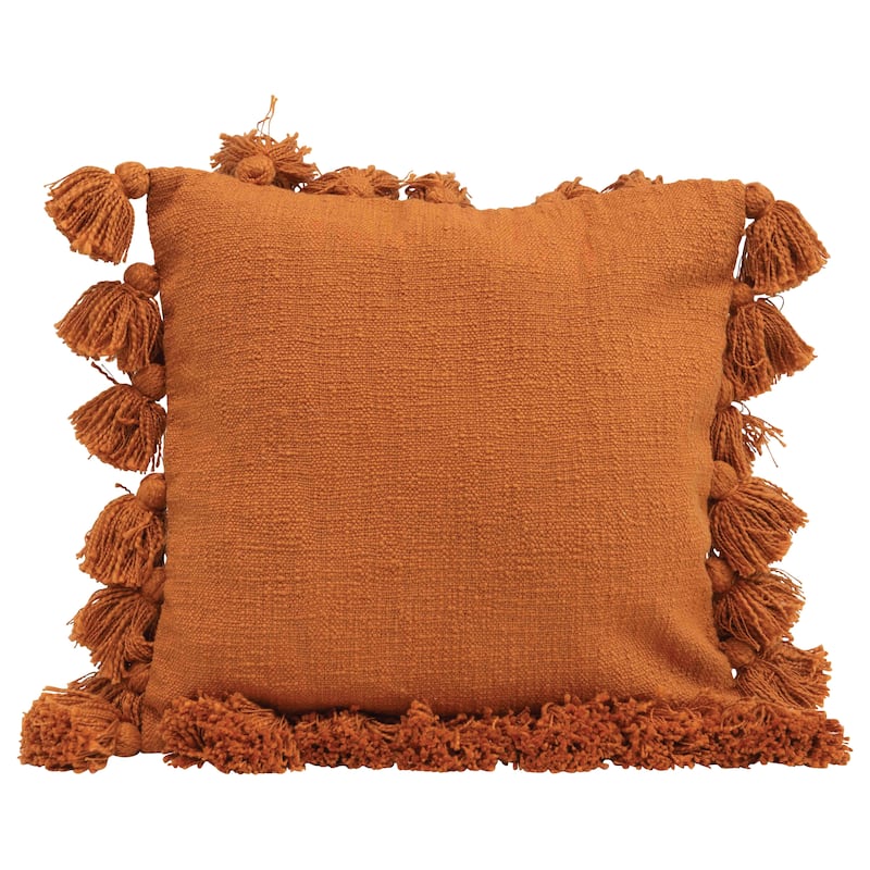 Cotton Pillow with Tassels