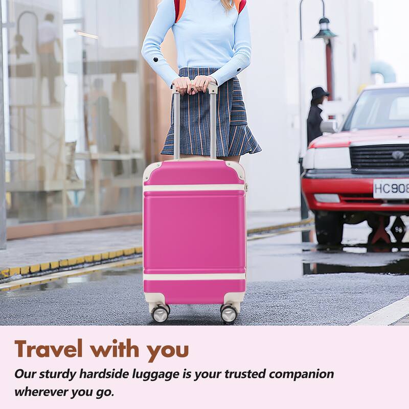 Hardshell Luggage Sets with Bags Lightweight Suitcase Double Spinner Wheels with TSA Lock, Single Vintage Luggage 28 IN