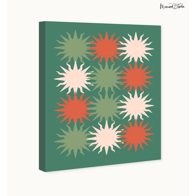 Wynwood Studio Canvas Holiday and Seasonal Stars Christmas Labels Green Modern & Contemporary Wall Art Canvas Print