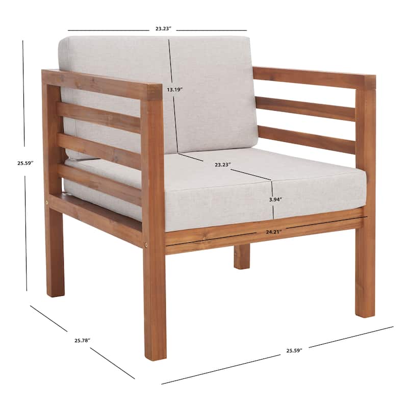 SAFAVIEH Maliyah Outdoor Arm Chair with Cushion - 26W x 26D x 26H