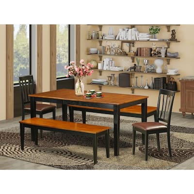 Dining Room Set 5 Piece - Kitchen Table with Chairs & Bench - Renaissance Revival Style
