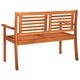preview thumbnail 5 of 9, vidaXL 2-Seater Patio Bench with Cushion 47.2" Solid Eucalyptus Wood - 47.2" x 23.6" x 35"