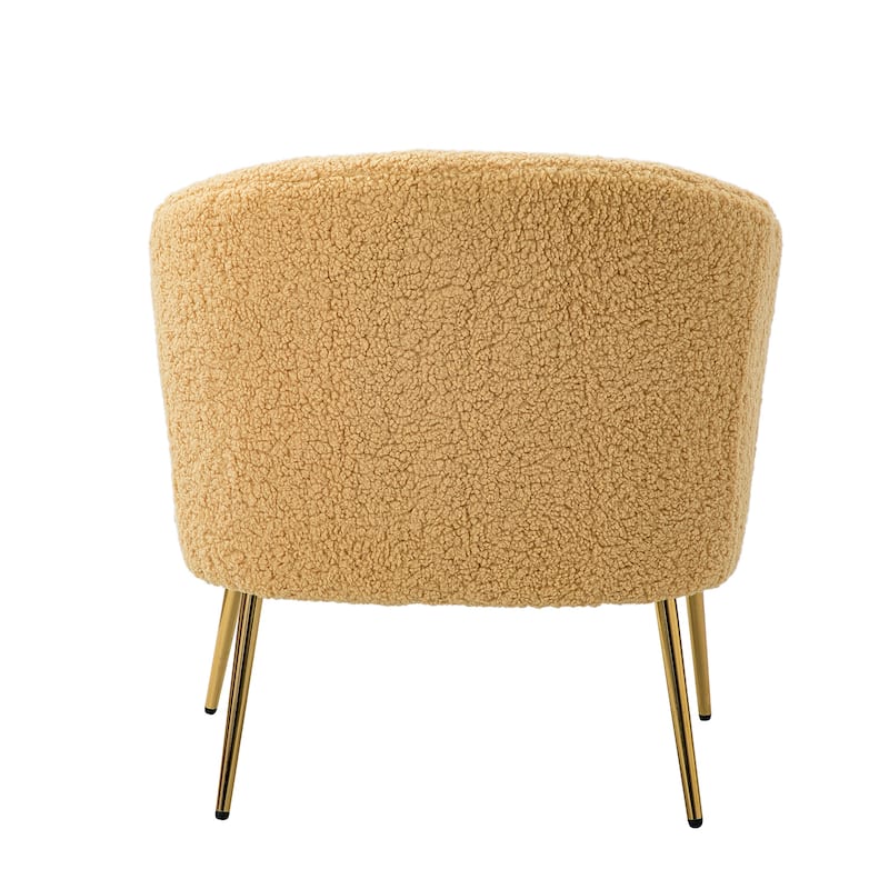 Rovigo Modern Upholstered Living Room Chair Barrel Chair with Metal Legs Set of 2 by HULALA HOME