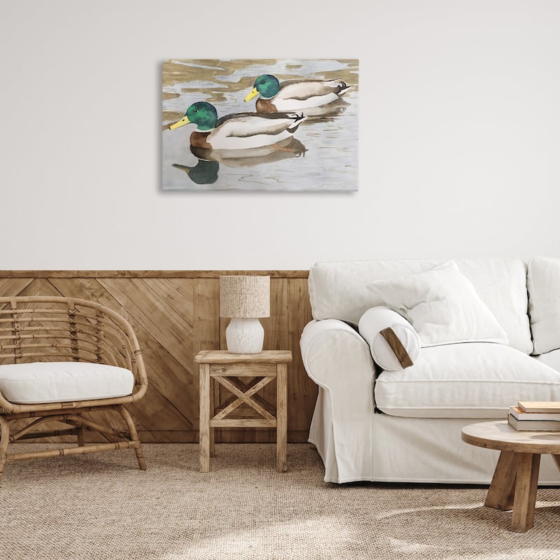 Stupell Mallard Ducks Pair Canvas Wall Art Design By Stephanie Fielden