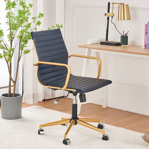 LuxMod Adjustable Swiveling Goldtone Office Chair