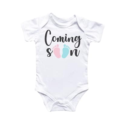 Coming Soon Pink Blue - Baby Boy Girl Clothes Infant Bodysuit Funny Cute Newborn