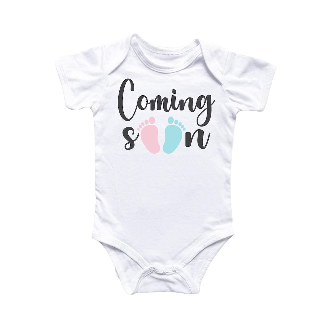 Coming Soon Pink Blue - Baby Boy Girl Clothes Infant Bodysuit Funny Cute Newborn