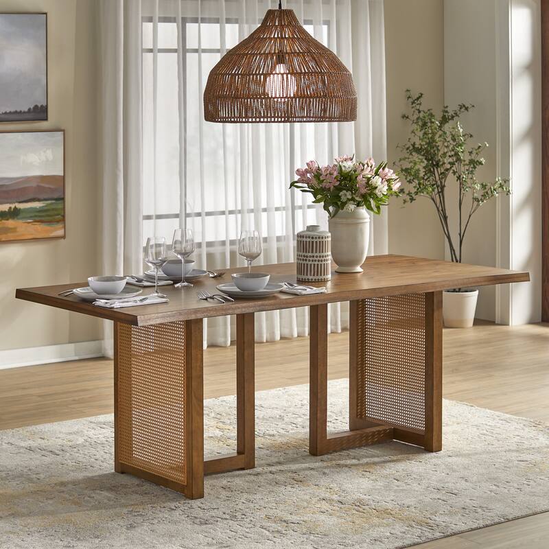 Lifestorey Felicity Live Edge Dining Table - Colonial Oak
