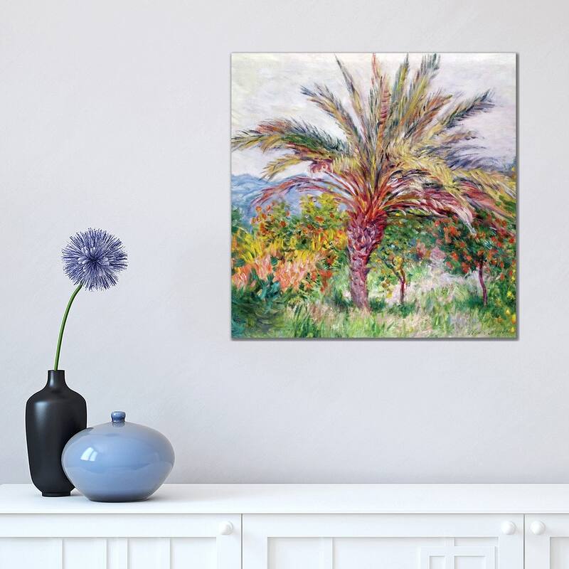 iCanvas "Palm Tree at Bordighera, c.1884 " by Claude Monet Canvas Print - 18x18x1.5