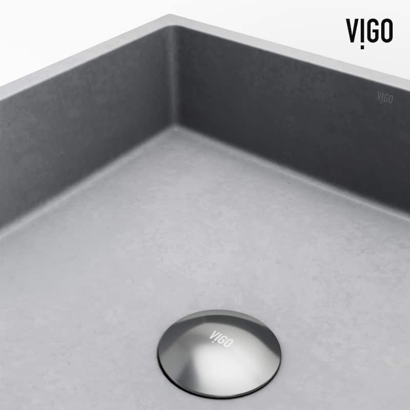 Vigo VGT2091 Coca Gothic 19" Rectangular Concrete Vessel Bathroom Sink