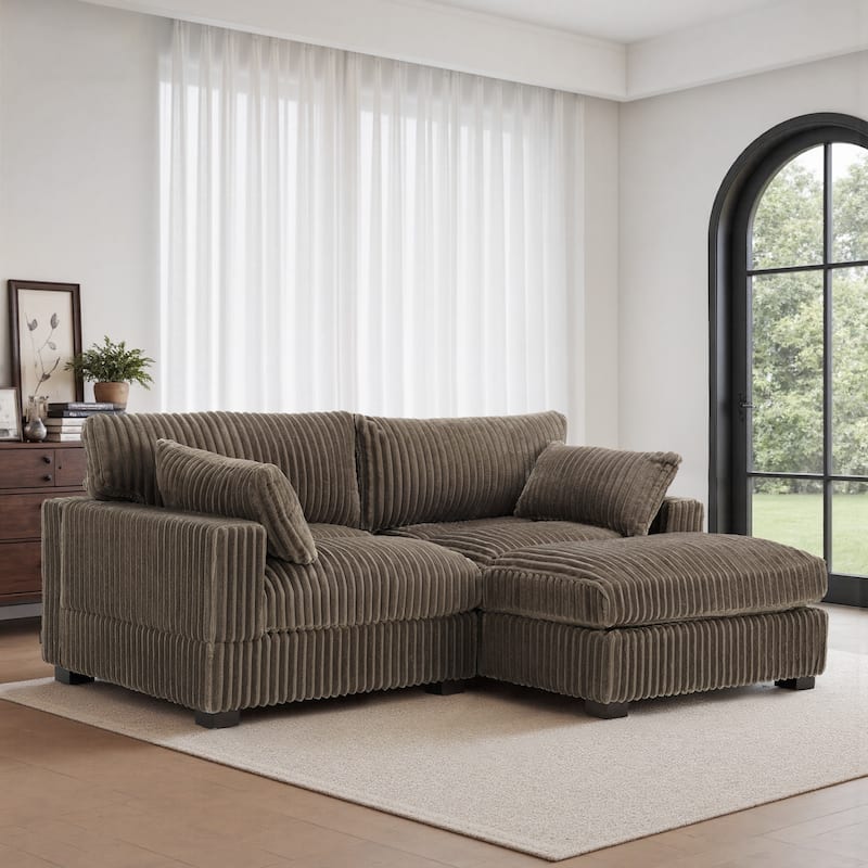 Oversized Plush Modular Sectional Sofa Set L Shaped Couch