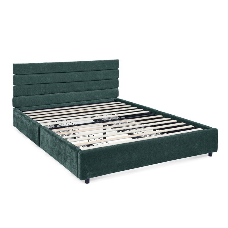 Modern Platform Bed Queen Size Upholstered Bed Frame