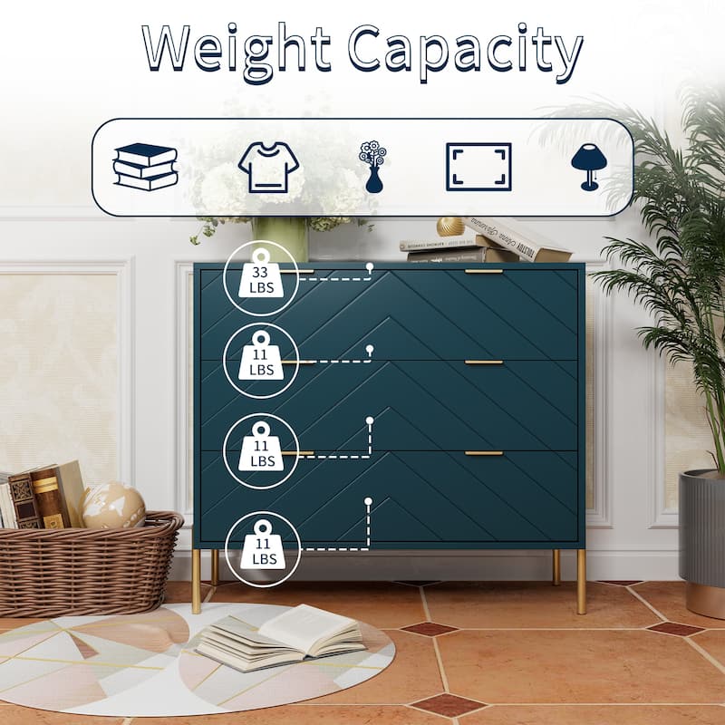 Clihome 3-Drawer Storage Chest Dresser for Bedroom