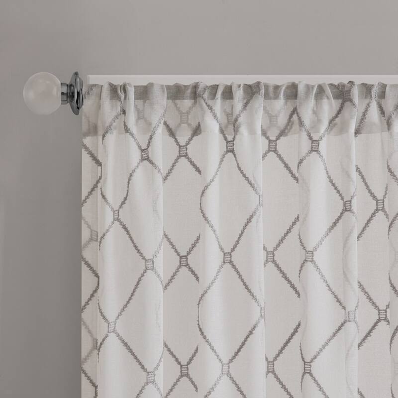 Diamond Sheer Window Curtain Panel