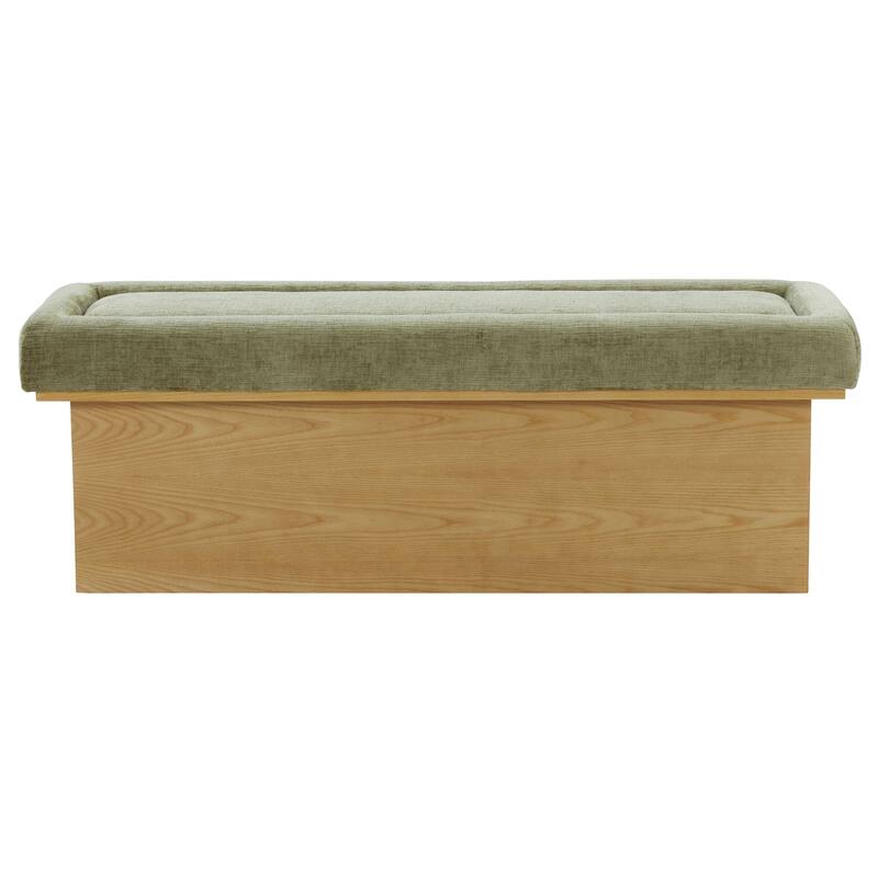 SAFAVIEH Couture Trudy Chenille And Wood Bench - 51"W x 17"D x 18"H