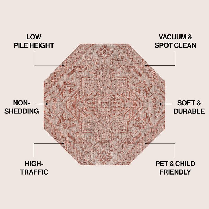 JONATHAN Y Charleston Medallion Indoor/Outdoor Area Rug