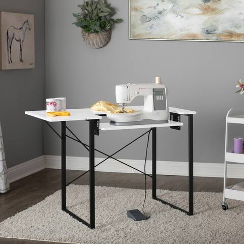 Sew Ready Dart Wood Top Sewing Table with Folding Top