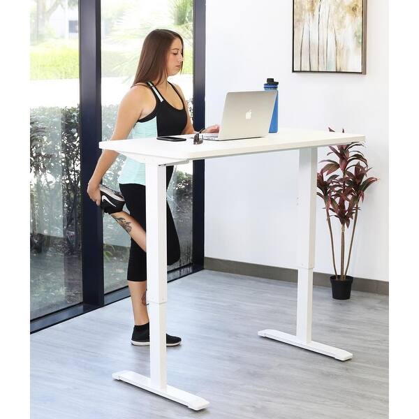 Motionwise Electric White Standing Desk Overstock 28303678