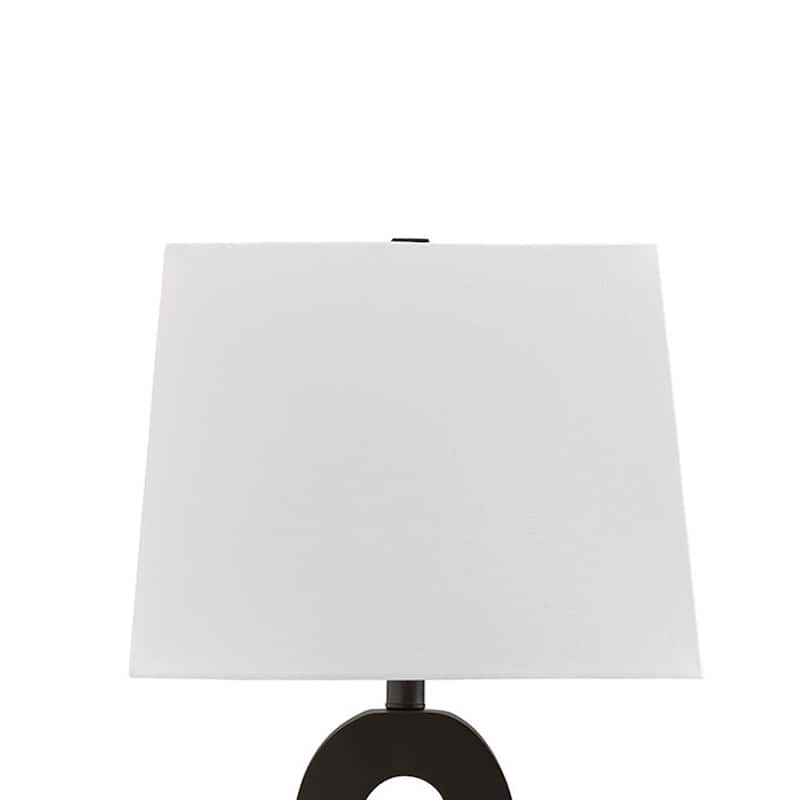 29 Inch Table Lamp Set of 2, Black Sculptural Solid Base, Empire Hardback