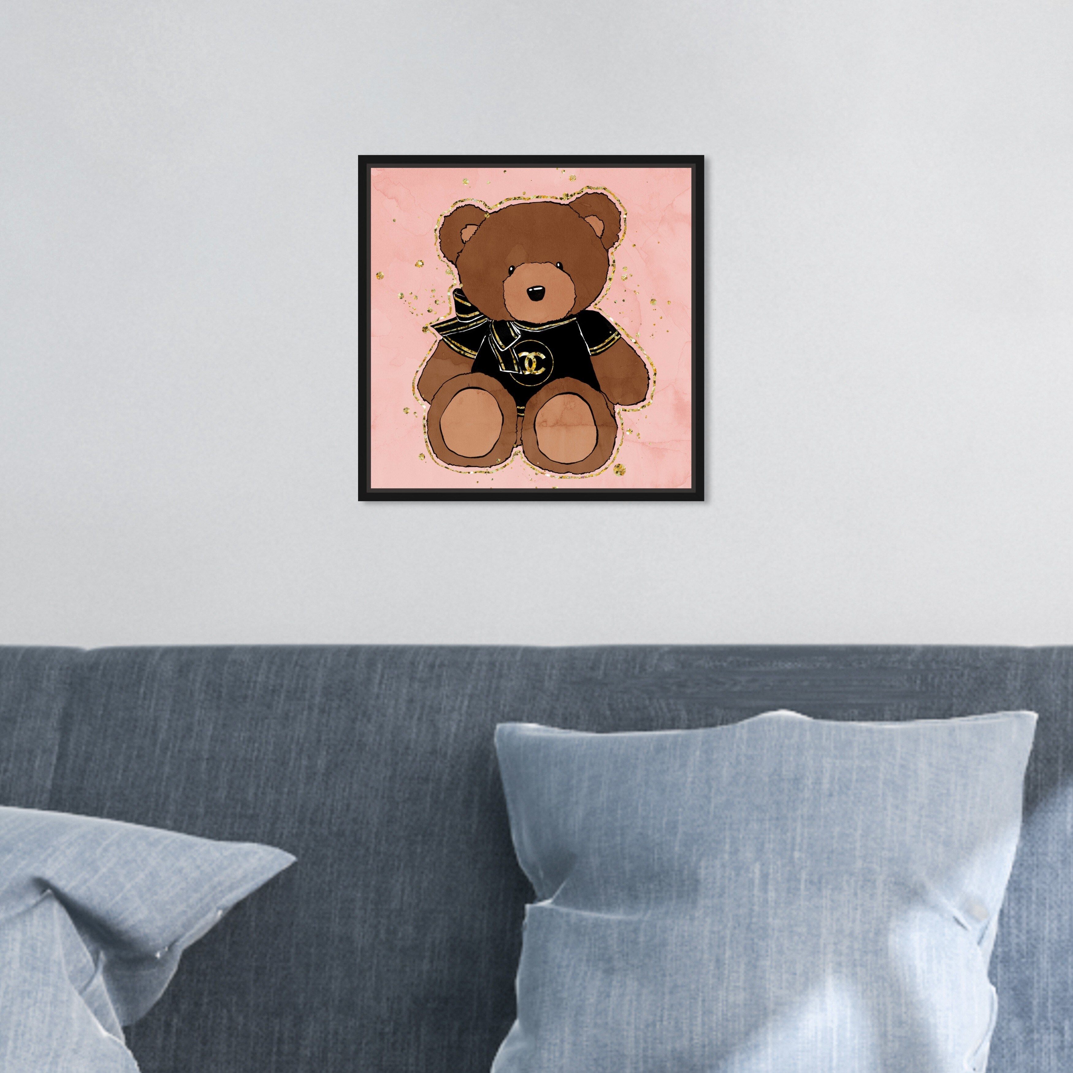 Oliver Gal 'First Glam Teddy Bear' Fashion and Glam Wall Art