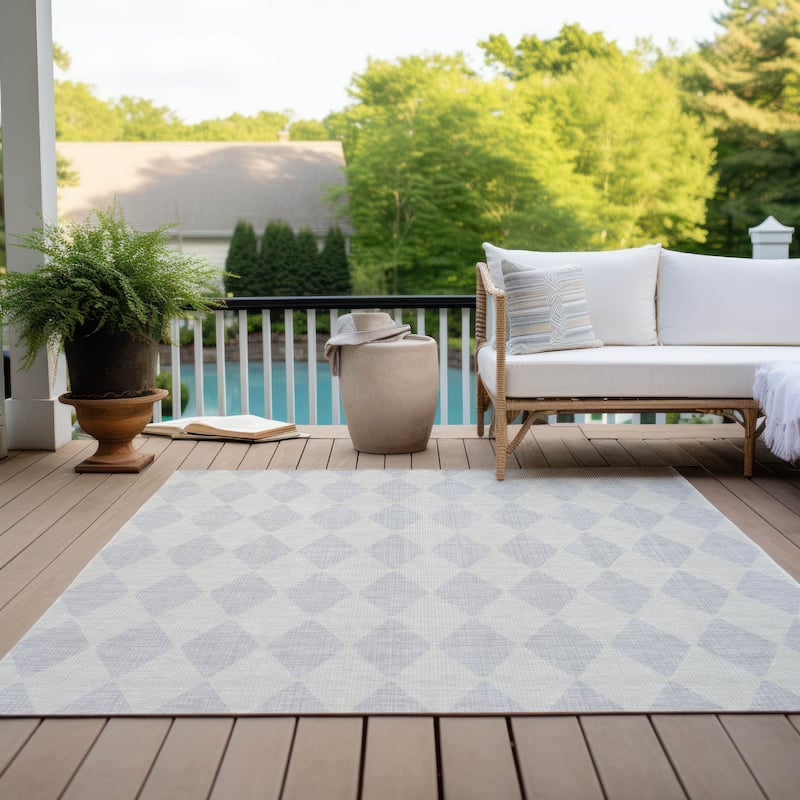 Machine Washable Indoor/ Outdoor Chantille Diamonds Rug